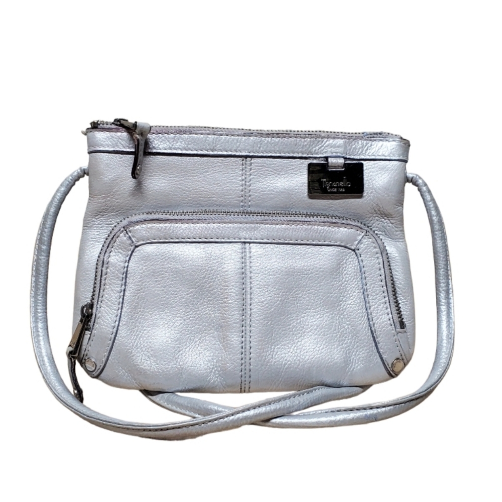 Tignanello Silver Small Crossbody Shoulder Purse
